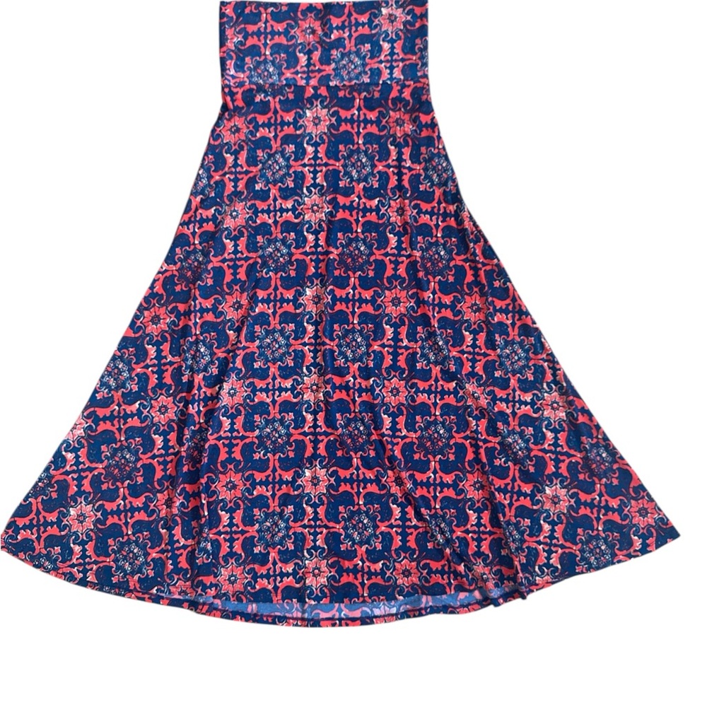 LuLaRoe Vibrant Blue and Orange Maxi Skirt